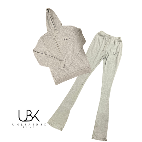 Grey Stacked Sweatpants Set